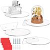 AHANDMAKER 4 mensole sospese in acrilico, da 5 trasparente, piccolo scaffale da parete in acrilico, mini organizer per oggetti da collezione, con colla e vite, scaffali universali per telecamere di