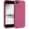 kalibri Cover compatibile con Apple iPhone SE (2022) / iPhone SE (2020) / iPhone 8 / iPhone 7 - Custodia Cover in silicone e paglia - Backcover Matt Anti-Impronte - rosa lampone