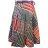 SHOPOHOLIC FASHION Avvolto Rotondo Hippie Fest Patchwork Boho Gonna Lunga, Multicolore, Viertellang
