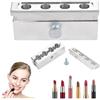 Fictory Stampo per rossetto fai-da-te - 4 cavità Stampo per rossetto fai-da-te Strumento per creatore di balsamo per labbra in lega di alluminio(Single use)