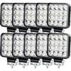 PICAA 10pcs Quadrato Faro di Lavoro Led 3.3 pollici 48W, 12v 24v 6000K Bianco Proiettore LED Auto Luci di Lavoro Lampada da Lavoro per Camion Trattore 4x4 ATV SUV Moto