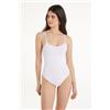 Tezenis Body Spalline Sottili In Cotone A Costine Donna Bianco