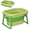 HOMCOM Vaschetta Bagnetto Pieghevole per Neonati e Bambini di 0-6 Anni, in Plastica Antiscivolo, Verde, 75.3x55.4x43cm|Aosom
