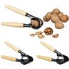 Relaxdays Set da 3 Schiaccianoci, Manico in Legno, 6x18x8,5 cm, Spaccanoci in Metallo, Sguscia Nocciole, Nero Naturale, Alluminio