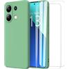 MOONESS Cover per Xiaomi Redmi Note 13 4G (6.67) Custodia,Con 2 Pellicola Vetro Temperato Morbida Sottile Liquid TPU Case per Xiaomi Redmi Note 13 4G - Verde