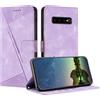 Mo-Beauty Cover per Samsung Galaxy S10+ / S10 Plus, Cover Portafoglio in Pelle Sintetica Tasca Carte Antiurto Protettiva di Con Slot Premium Flip Libro Custodia per Samsung S10+/S10 Plus (Viola)