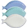 MERCURY SRL Piatto a Forma di Pesce - in Ceramica - Antipastiera - Vassoio - Pranzo Cena Natale - Colori Assortiti - 1 Pezzo - 26X14,5x3h cm