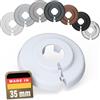 FUX Copri Tubi Termosifoni - 20 Rosette per Termosifone 35mm, Bianco (RAL 9016) - Copertura per Tubi Riscaldamento, Rosette Termosifoni, Accessori Termosifoni