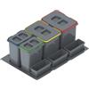Prima-Online Sistema di raccolta differenziata per cassetti, sistema di raccolta differenziata dei rifiuti, con separazione 2, 3 o 4 scomparti, per cassetti 60 80 90 cm (80 cm, 2 x 15 l, 2 x 7 l, 2 x