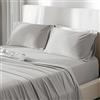 Clara Home Milano CLARA HOME Completo Lenzuola Matrimoniale 2 Piazze Cotone Color Grigio Tinta Unita, Set con Federe per Guanciali, Ideale per tutte le Stagioni, Made in Italy