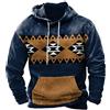 DYCOOK Uomo Stile Etnico 3D Stampato Hoodie Casual Pullover weatshirt Western Aztec Maniche Lunghe Felpe Coat