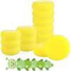 Jeffdad 12 spugne rotonde da 7,6 cm, spugne per pittura artistica, acquerelli, spugne per arte e artigianato, ceramica, argilla, pulizia pareti in ceramica, colore giallo