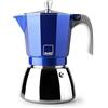 IBILI - Macchina per caffè espresso Elba Blue, 3 tazze, 150 ml, alluminio pressofuso, base in acciaio inox, con riduttore per 2 tazze Adatto per induzione
