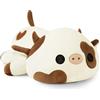 shownicer - Peluche Kawaii a forma di mucca, cuscino di peluche, giocattolo, cuscino in peluso di mucca, regalo per bambini ragazze di 12+ anni (Marrone, 30cm)