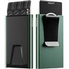 VULKIT Porta Carte di Credito con Protezione RFID, Portafoglio Piccolo in Alluminio con Fermasoldi, Verde