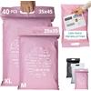 EMBALLAX - 40 Buste per Spedizioni Vinted CON TASCA PER BOLLETTINO - 2 Taglie M/XL - NON TRANSPARENTI/ULTRA-RESISTENTI - Sacchetti Spedizione in Plastica - Pochette Postali con Maniglia - grazie