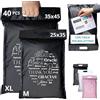 EMBALLAX - 40 Buste per Spedizioni Vinted CON TASCA PER BOLLETTINO - 2 Taglie M/XL - NON TRANSPARENTI/ULTRA-RESISTENTI - Sacchetti Spedizione in Plastica - Pochette Postali con Maniglia - grazie