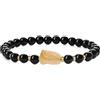COAI Bracciale da Donna Pietre Naturali, Bracciale con Perline di Tormalina Nera e Citrino Grezzo, Regalo Anniversario per Lei S