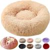 rngcpto Cesto per gatti e cani ortopedici e lavabili, cuscino antistress e lenitivo, letto per ciambelle per cani (50 cm, albicocca)