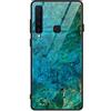 ZhuoFan Cover Samsung Galaxy A9 2018, Custodia Antiurto con Disegni in Vetro Temperato 9H [AntiGraffio] + Cornice Paraurti in Silicone Morbido per Samsung Galaxy A9 2018 (Verde)