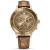 Swarovski Octea Lux Chrono Orologio, con CristalliSwarovski e Cinturino in Pelle, Placcato in Tonalità Oro, Meccanismo al Quarzo, Marrone