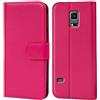 Verco custodia per Samsung Galaxy S5, Case per Galaxy S5 Neo Cover PU Pelle Portafoglio Protettiva, Rosa