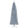 HOMCOM Albero di Natale Artificiale Alto 210cm con 818 Rami, Albero di Natale Slim con Base Rimovibile, in PET e Acciaio, Argento