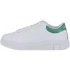 Armani Exchange Action Leather, Back Color Insert, Side Logo, Lace Up, Scarpe da Ginnastica Uomo, Bianco Verde, 40.5 EU