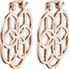 Elli Orecchini Donne Creoli Fiore di vita Ornamento in Argento Sterlino 925 Placcato Oro Rosa