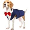 PUMYPOREITY Vestito Matrimonio Cani, Frac Per Cani Papillon Cane Pettorina Cane Vestito Matrimonio Vestito Cane Elegante Cerimonia(Blu, L)