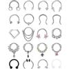 ADRAMATA 20 Pcs 16G Septum Piercing Acciaio Chirurgico Piercing Naso Cerchio Naso Anelli Cerchio Set CZ Nostril Piercing Trago Cartilagine Helix Piercing Orecchino Piercing Septum Gioielli