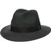 Borsalino Cappello in Lana Piemonte Bogart Donna/Uomo - Made Italy di Feltro con Nastro Grosgrain, Grosgrain Autunno/Inverno - 58 cm Grigio Scuro