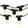 Wisdom Catena di luci lineare 10 metri con 10 lampadine E27 Bianco caldo IP54 Nera Wisdom