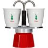 Bialetti Mini Express Tricolore con 2 Bicchieri Italy