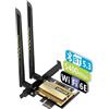 WAVLINK Scheda WiFi WAVLINK 5400Mbps WiFi 6E AX210 Tri-Banda MU-MIMO WPA3 OFDMA Bluetooth 5.3 Low-Profile Coolant Adattatore PCI Express