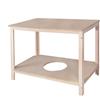mueblear 34001 tavolo rettangolare legno senza vernice, Legno, Sans Vernis, 130x75x75cm