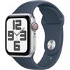 Apple Watch SE (2. Gen) LTE 40mm Alu Silber Sportarmband Sturmblau - M/L