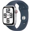 Apple Watch SE (2. Gen) LTE 44mm Alu Silber Sportarmband Sturmblau - S/M
