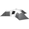Outsunny Tenda da Campeggio 6-9 Persone Impermeabile con 3 Aree Notte, Soggiorno e Portico, in tessuto Oxford, Grigio|Aosom