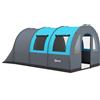 Outsunny Tenda da Campeggio 5 Posti Impermeabile con Zona Notte e Giorno, in Poliestere, 480x260x200 cm, Grigio e Blu|Aosom