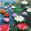 WhistenFla Giglio artificiale per stagno, 27,9 cm e 15,2 cm, fiori artificiali galleggianti in schiuma fiore di loto con cuscinetti di giglio finti, per piscina, giardino, laghetto, acquario, piscina,