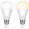 SCNNC Lampadina LED E27 Sensore Crepuscolare 12W, Auto On/Off, Bianco Naturale 4000K, Lampadine Crepuscolare da Esterno E27 per Corridoio Giardino Patio Veranda Scale, 2 Pezzi