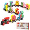 Jacootoys Jacotoys 12PZ Legno Magnete Numero Treno Set per Bambini, Auto con Numeri per Bambini per 3-5, Montessori Giocattoli per Ragazzi Ragazze Regali