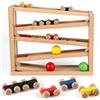 Jacootoys Rampa per auto in legno Marmo Run Gioco Pista da corsa 5 strati Set di giocattoli Regalo per bambini Ragazzi Ragazze