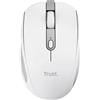 Trust Ozaa Mouse Wireless Bluetooth + 2.4GHz, Mouse senza Fili Silenzioso Compatto, 60% Plastica Riciclata, Mouse Bluetooth Ricaricabile Laptop PC Computer Windows Android Mac - Bianco
