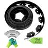 YAOBLUESEA Bordatura per prato da giardino in plastica flessibile nero 10 m di lunghezza e 5 cm di altezza, con 60 tasselli & 1 paio di guanti per giardino, prato, aiuola, cemento