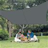 LOVE STORY Vela Ombreggiante Impermeabile 3.5x4.5m Rettangolare Tenda a Vela Parasole PES Protección Rayos UV per Esterno, Giardino，Terrazza，Antracite