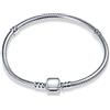 HappyStar Bracciale Donna Bead Charm Da Donna in Argento Sterling 925,Bracciale con maglia snake e chiusura, Charms Compatibili,Regali per donne.