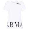 Armani Exchange Maglietta in Jersey di Cotone Shiney Armani con Logo T-Shirt, Bianco, XL Donna