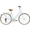 FabricBike Step City- Step City Bike da Donna, Vintage Retro Urban Bike, City Bike in Stile Olandese con deragliatore Shimano e Cestino. Sella Confortevole (Sky Blue + Cestino)